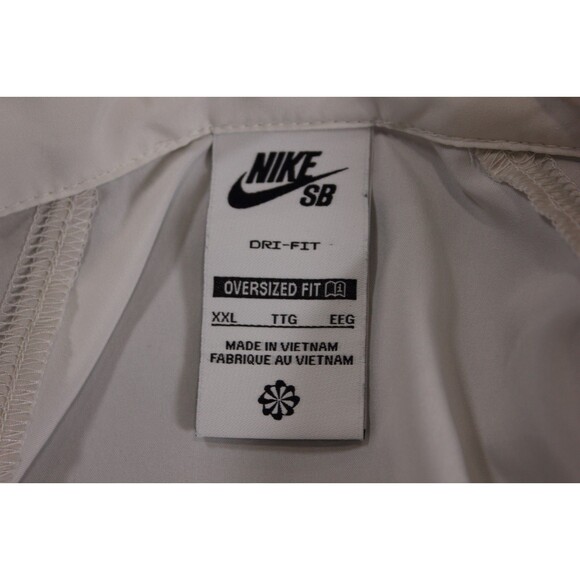 Men Nike SB Short Sleeve Button Bowler Shirt White Skateboard Oversized Fit XXL - Picture 10 of 12